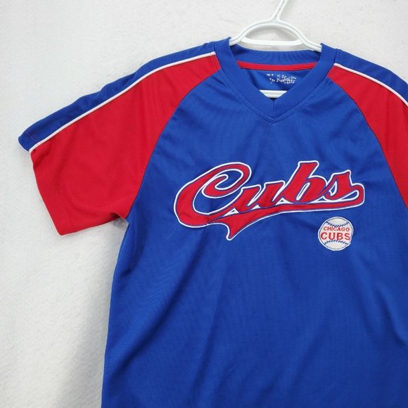 CHICAGO CUBS Shirt Women’s Embroidered Short Sleeve Red/Blue MLB Large - Picture 4 of 10